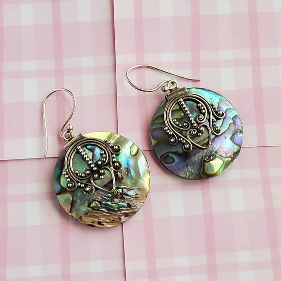 Suarti Abalone Sterling Drop Earrings - Picture 4 of 13